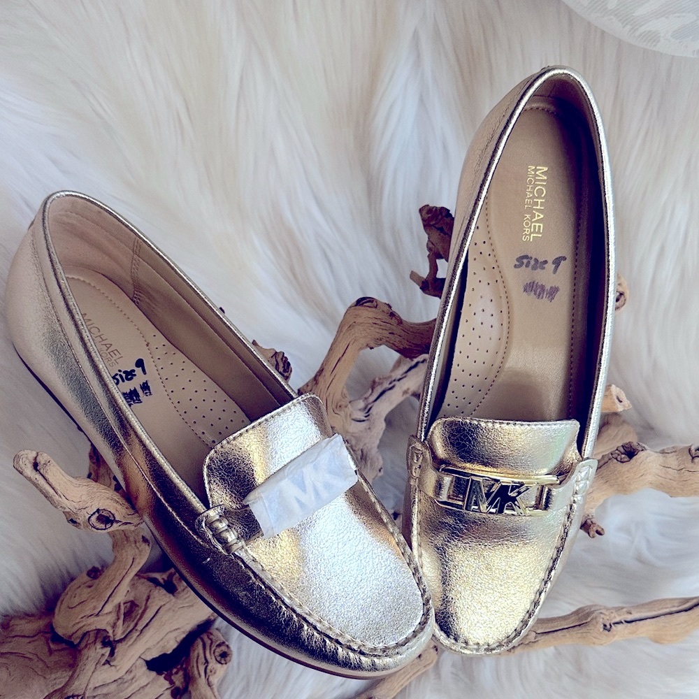 MICHAEL Michael Kors Metallic Gold Penny Loafers/9M